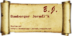 Bamberger Jermák névjegykártya